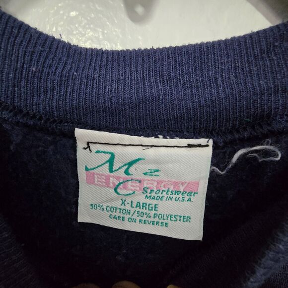 MC Energy Sportswear VTG Grandmans always patch‎ things up Size XL Sweater Blue - Picture 5 of 11